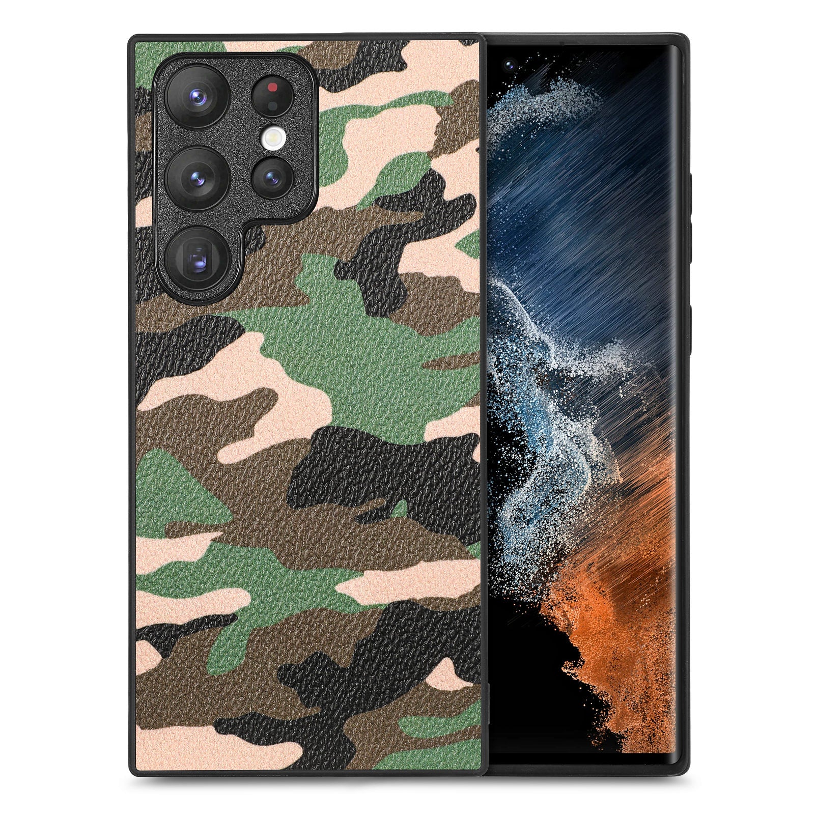 Anti-drop Phone Case for Samsung Galaxy S23 Ultra Camouflage Pattern PU Leather Coated PC TPU Cover Anti-drop Phone Case for Samsung Galaxy S23 Ultra Camouflage Pattern PU Leather Coated PC TPU Cover